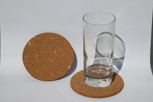 Personalisierte Korkuntersetzer mit Gravur für Gläser 4-Stück-Set