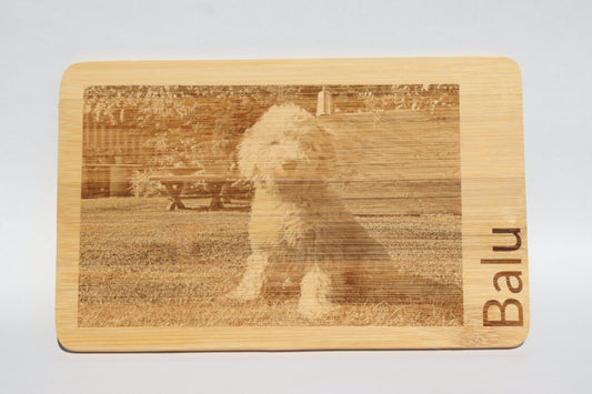 Personalisiertes Schneidebrett mit Fotogravur in 3 verschieden Größen